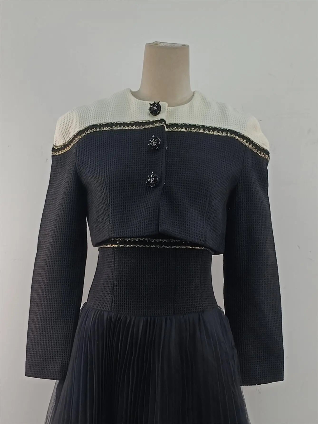 Elegant Tweed 2 Piece Sling Dress