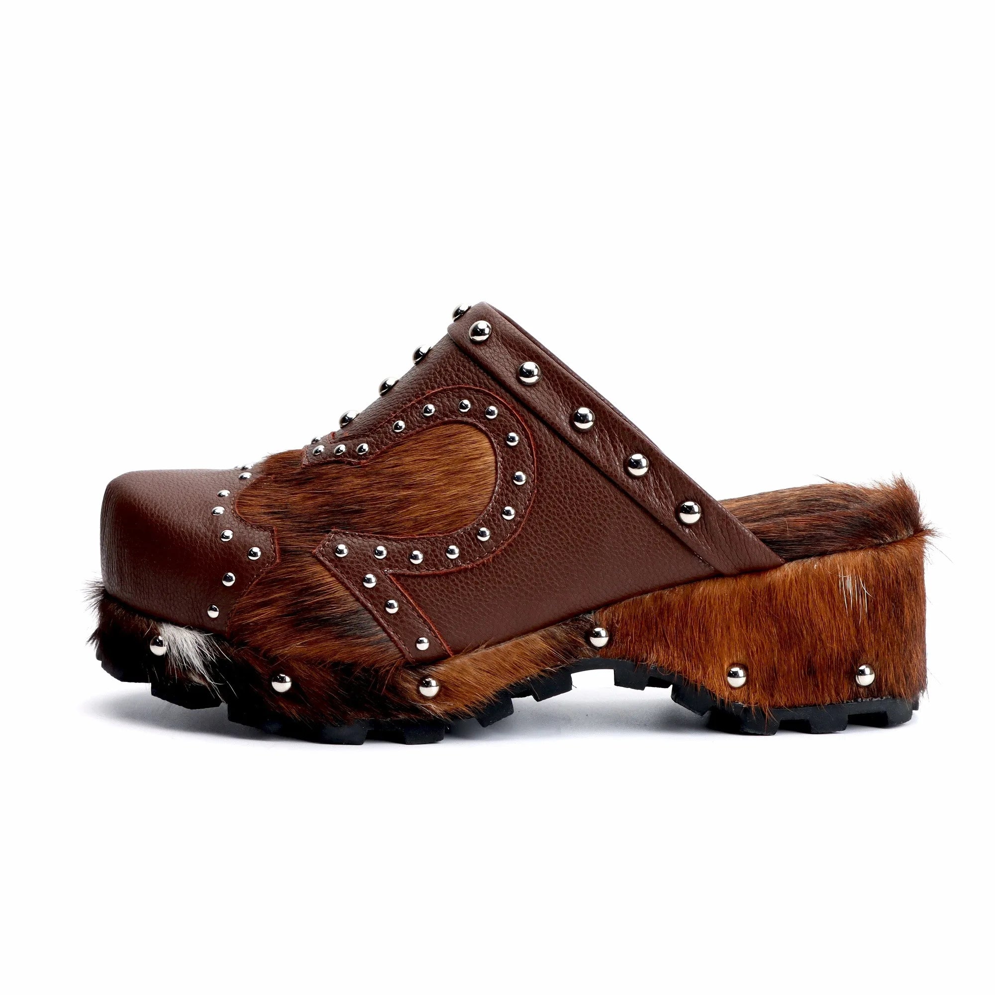 Luxury Handmade Fur Clogs Women's Slippers
