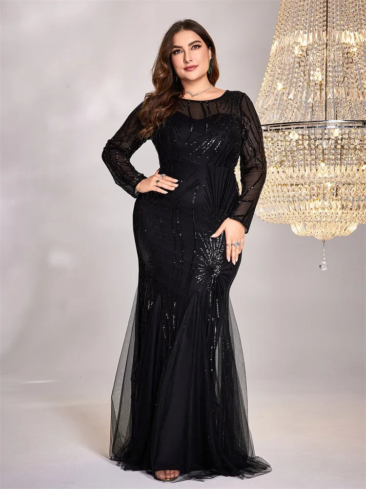 Romance In The Sequins Plus Size Women's Maxi Dress