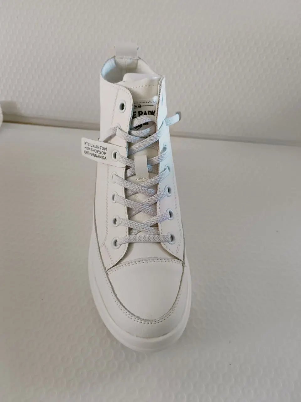 High-Top Leather Platform Sneakers