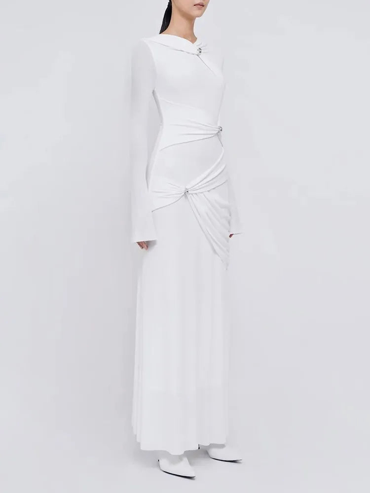 Draped Divinity Long Dress