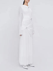 Draped Divinity Long Dress