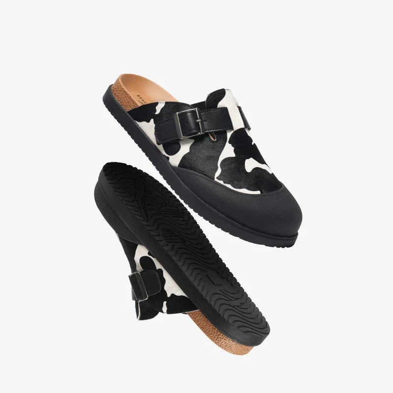 Elegant Cow Pattern Casual Slippers