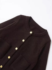 Chic O-Neck Long Sleeve Cardigan