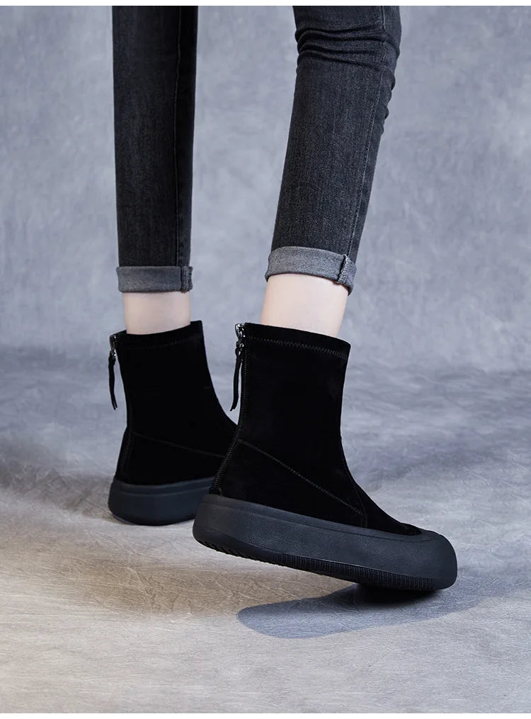 Comfy Wedge Chimney Ankle Boots