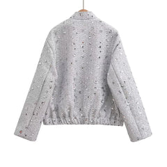 Sparkly Pure Color Sequins Short Jacket