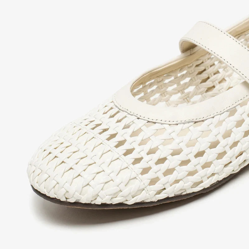 Stunning Woven Ballet Buckle Flats