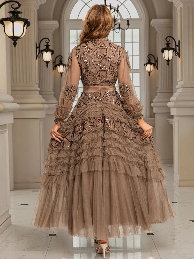 Elegant Round Neck Pendant Dress