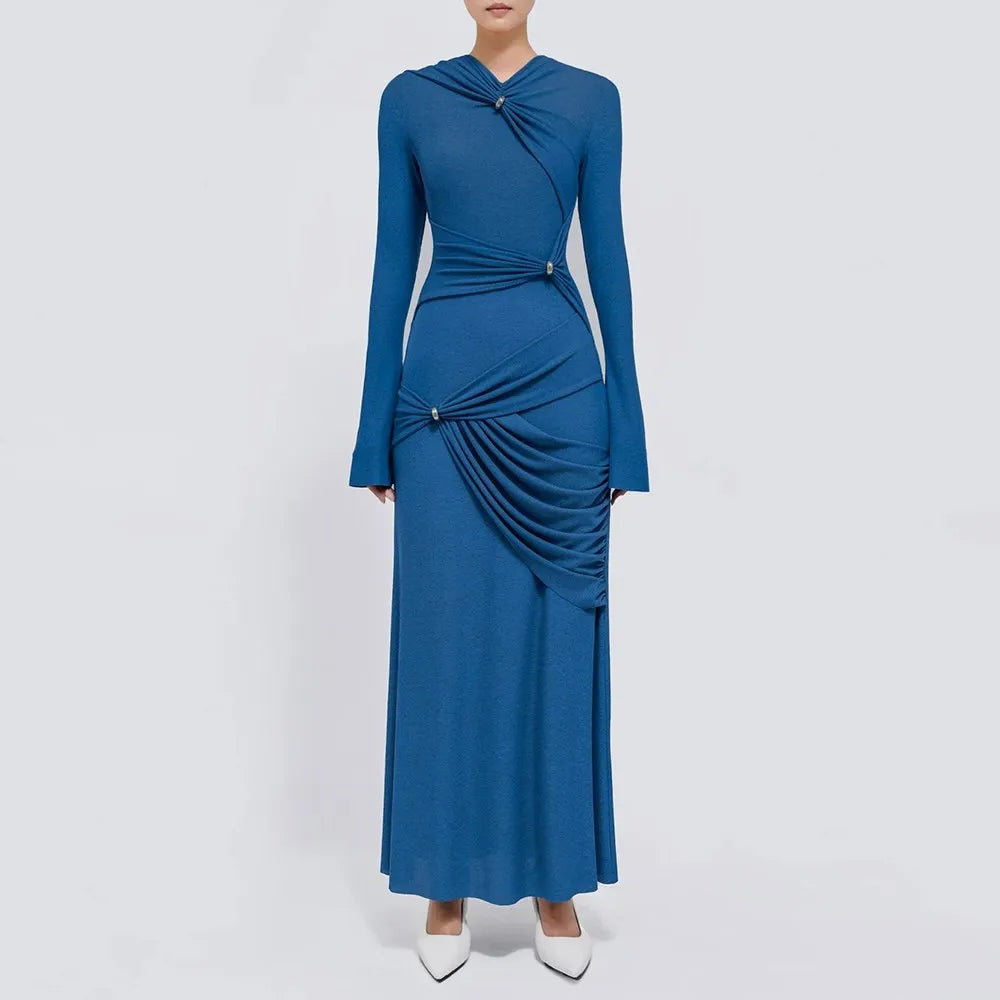 Draped Divinity Long Dress