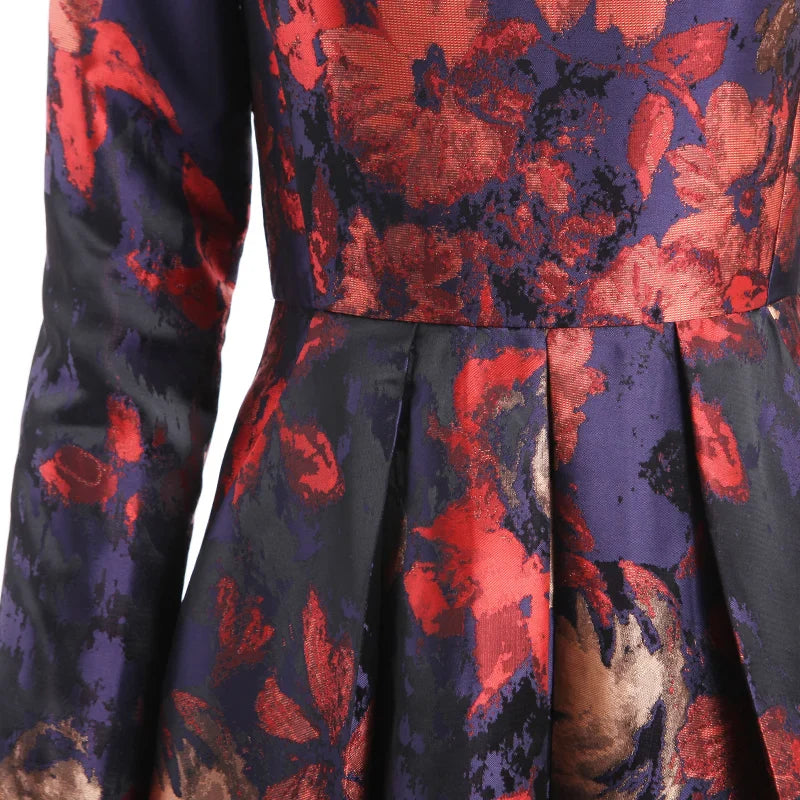Sophisticated Boho Floral Jacquard Maxi Dress