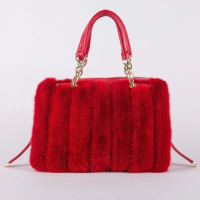 Luxury Real Fur Handbag