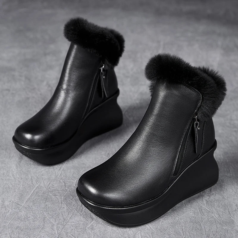 Double Zipper Platform Boots
