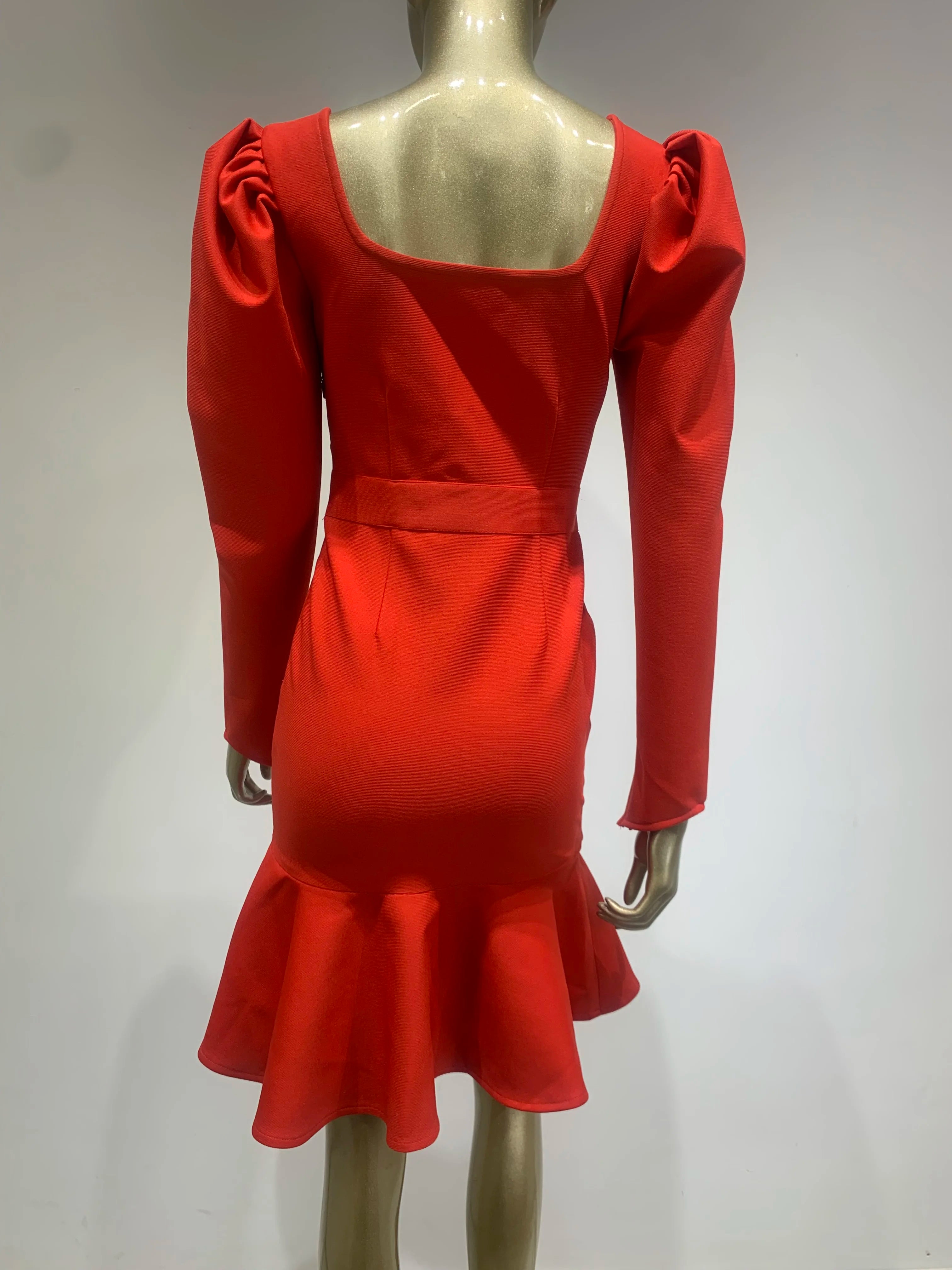 Square Collar Bodycon Dress