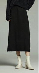 Elastic Waist A-Line Knitted Skirt