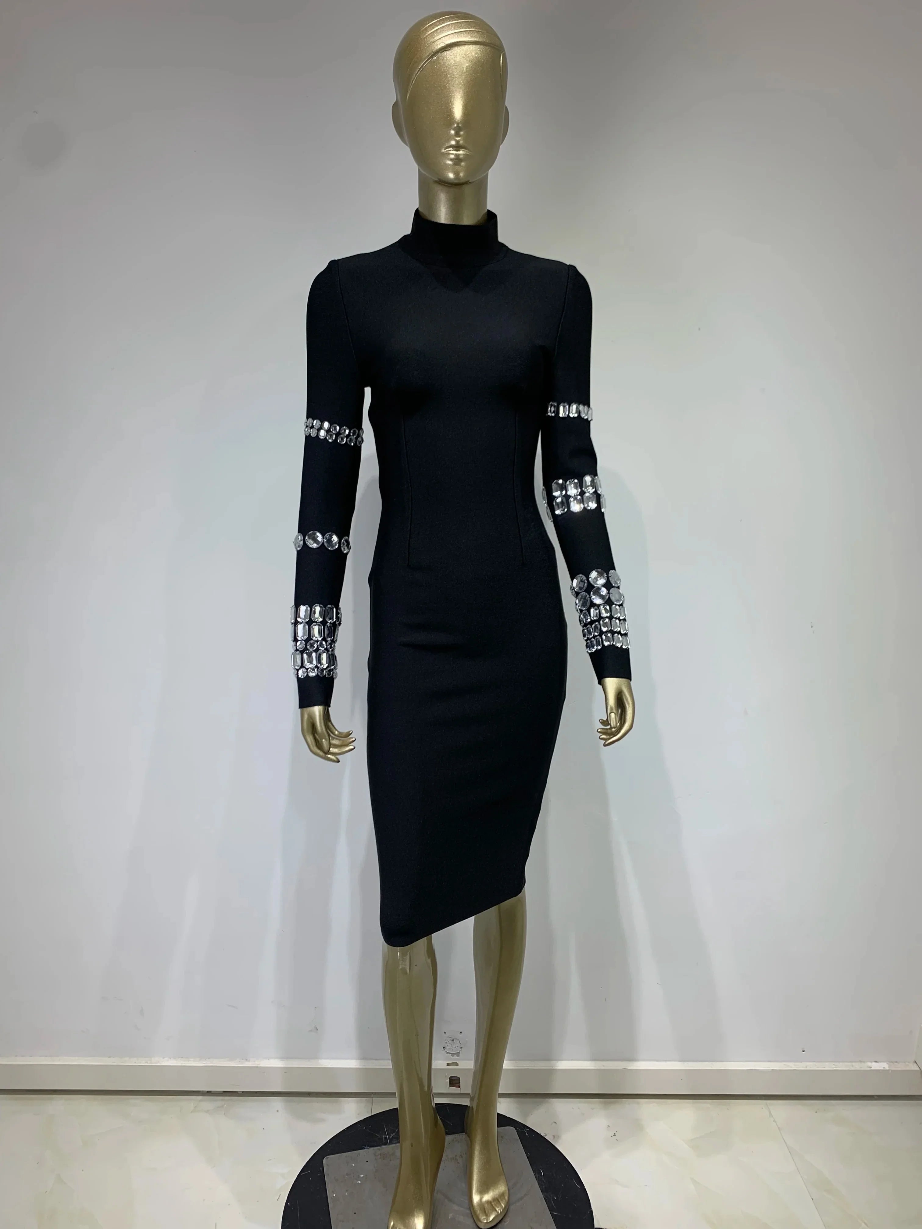 Diamonds Beading Black Mini Party Dress