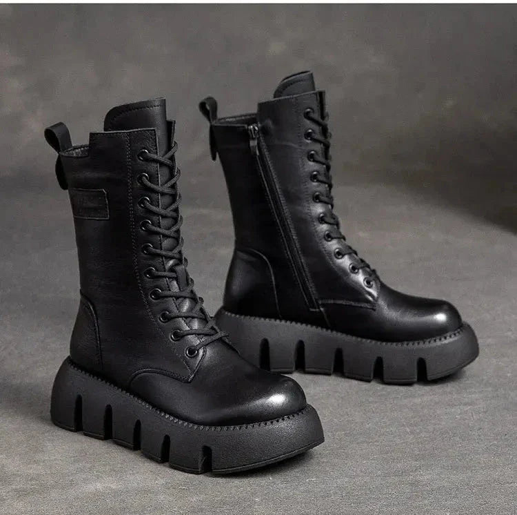 British Wedge Ethnic ZIP Platform Shoes