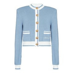 Versatile Crew Neck Woolen Cardigan