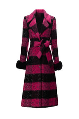 Lapel Striped Overcoat