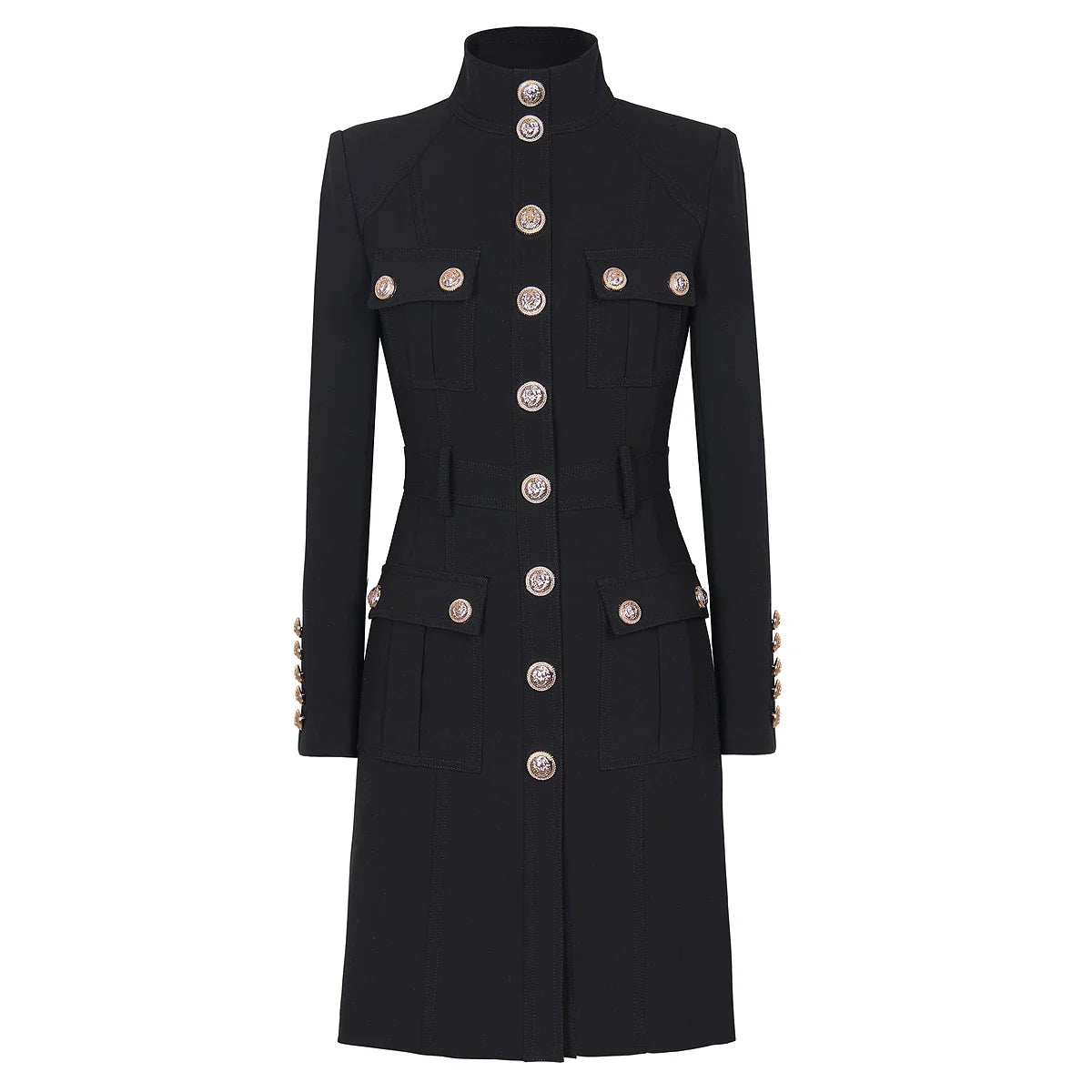 Classic Studded Button Dress Jacket