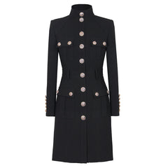 Classic Studded Button Dress Jacket