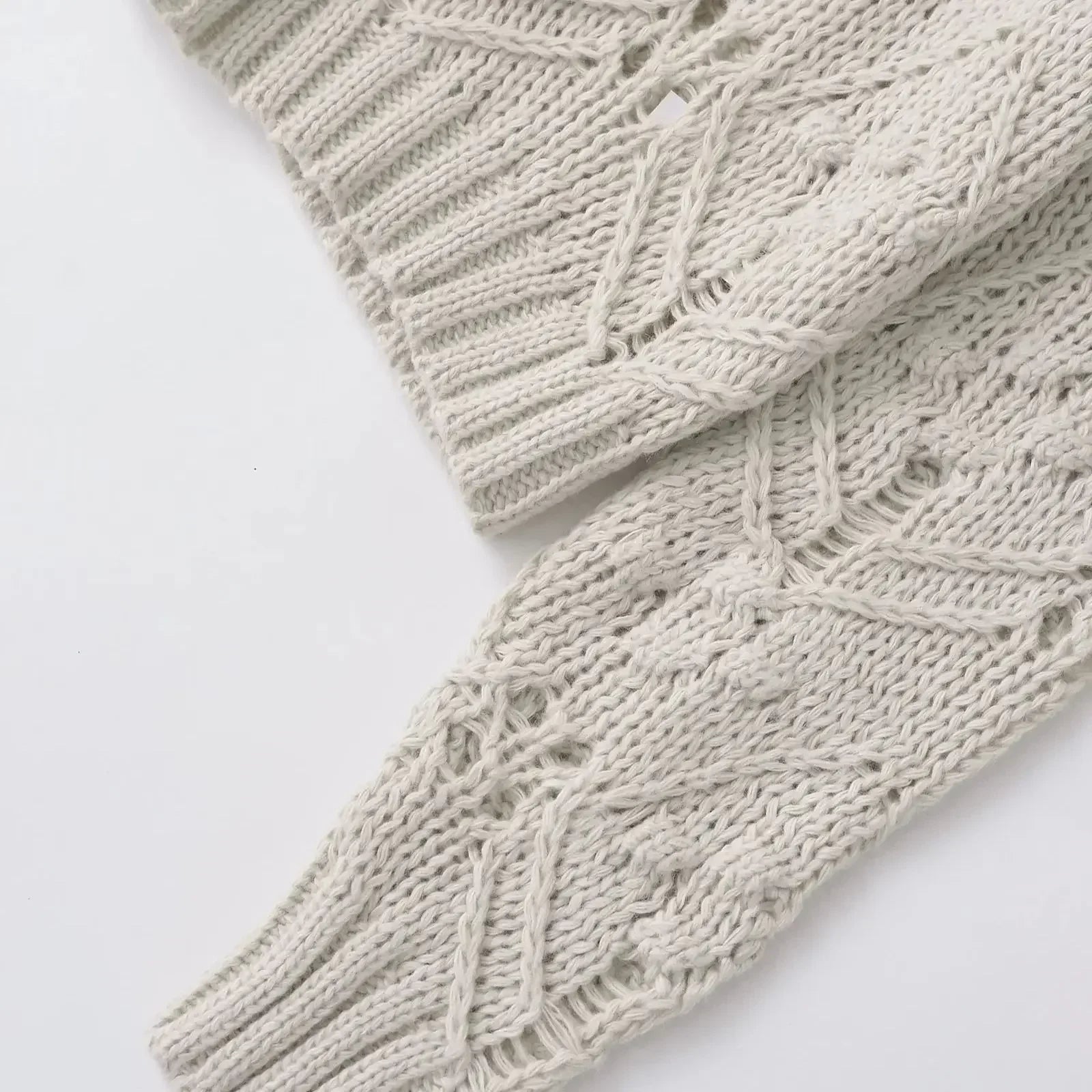 Hollow Out O-Neck Pullover Sweater
