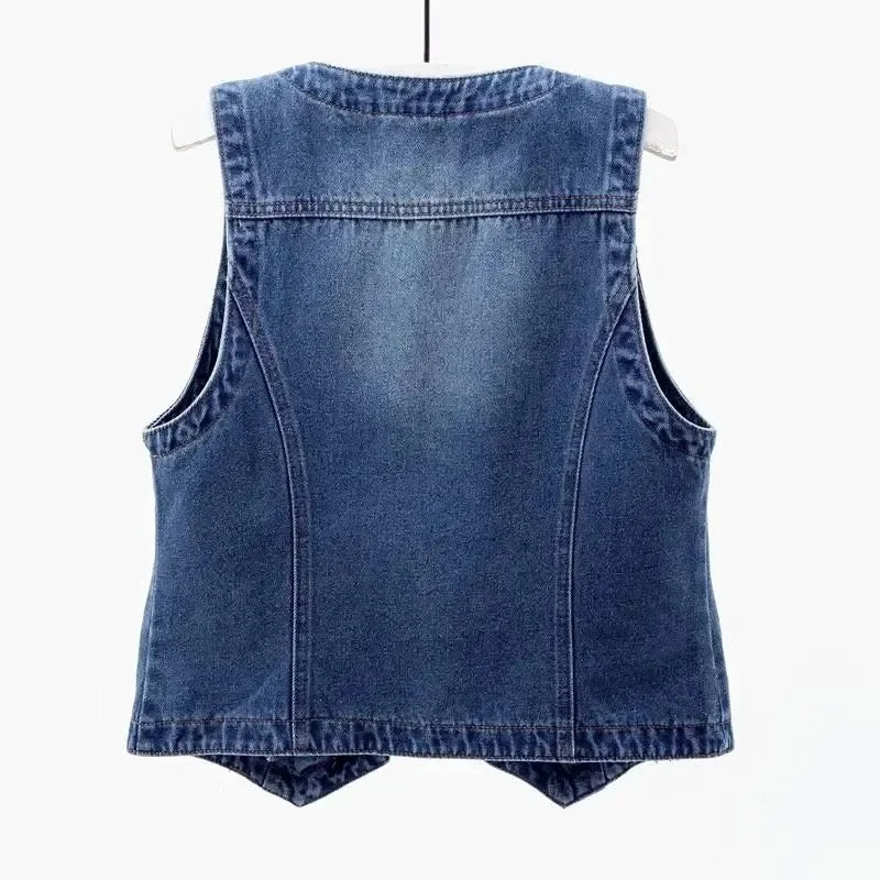 Vintage Short Denim Waistcoat