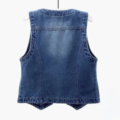Vintage Short Denim Waistcoat
