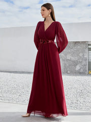 Refined Beaded Chiffon Bridesmaid Gown