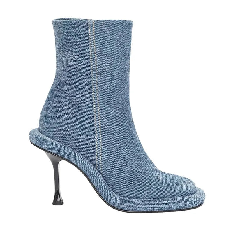 Denim Elegance Short Boots