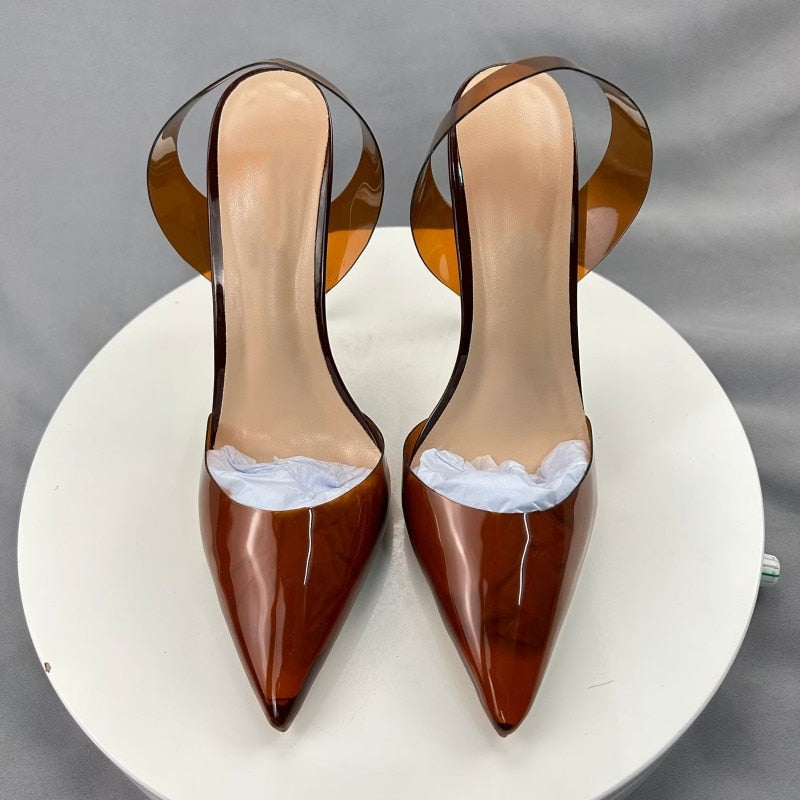 Soft Transparent Women's Slingback High Heel Pumps