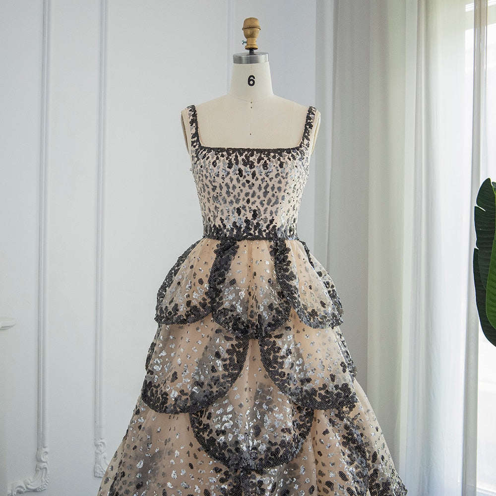 Sparkly Sequin Women's Ruffles Party Dress