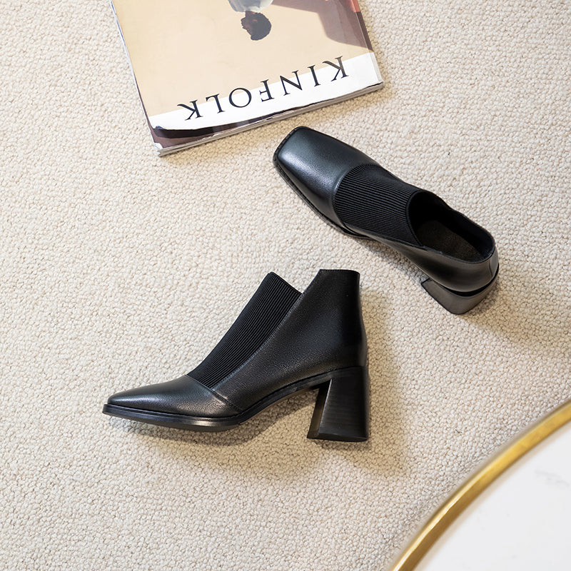 Square Toe Thick Heels Women's Pumps