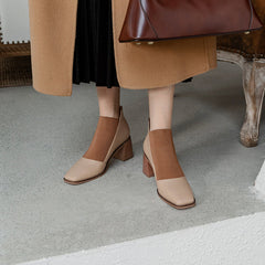 Square Toe Thick Heels Women's Pumps