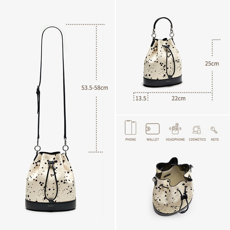 String Leather Women's Bucket Bags