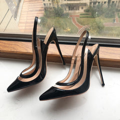 Transparent Women's Slingback Stiletto Pumps