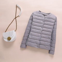 Ultra lite Collarless O-Neck Puffer Jacket