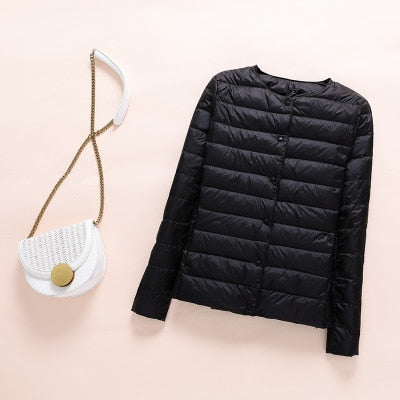 Ultra lite Collarless O-Neck Puffer Jacket
