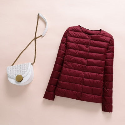 Ultra lite Collarless O-Neck Puffer Jacket