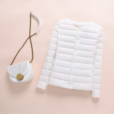 Ultra lite Collarless O-Neck Puffer Jacket