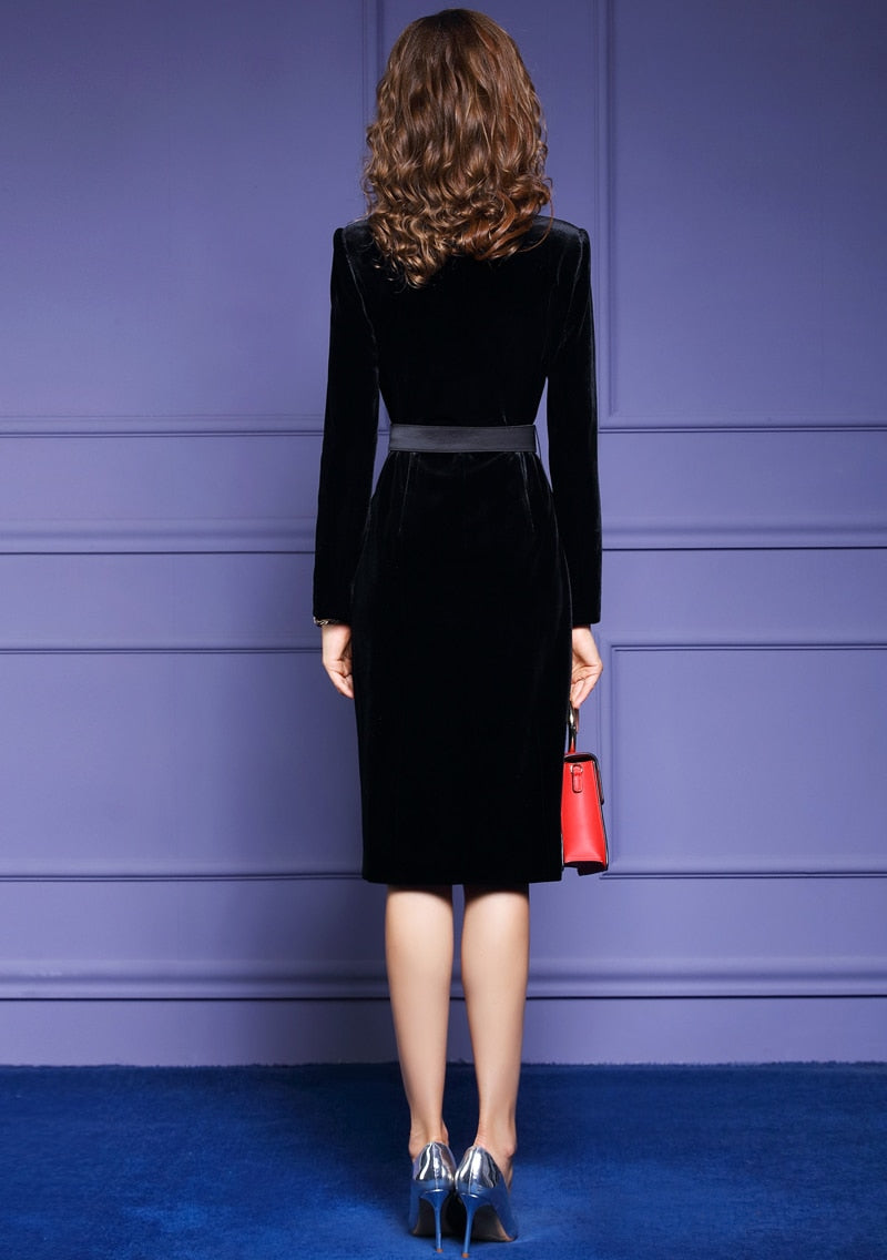 Velvet Blazer Cocktail & Party Pencil Dress