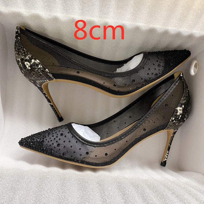 Vionenet Sparkling Mesh Heel Shoes