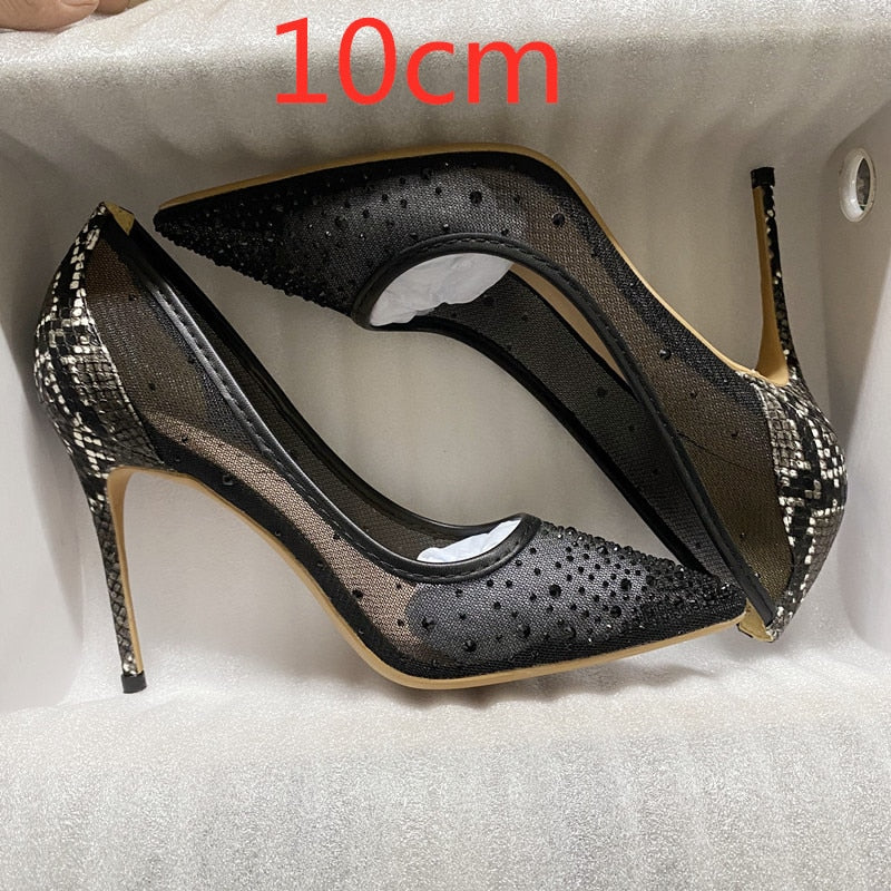 Vionenet Sparkling Mesh Heel Shoes