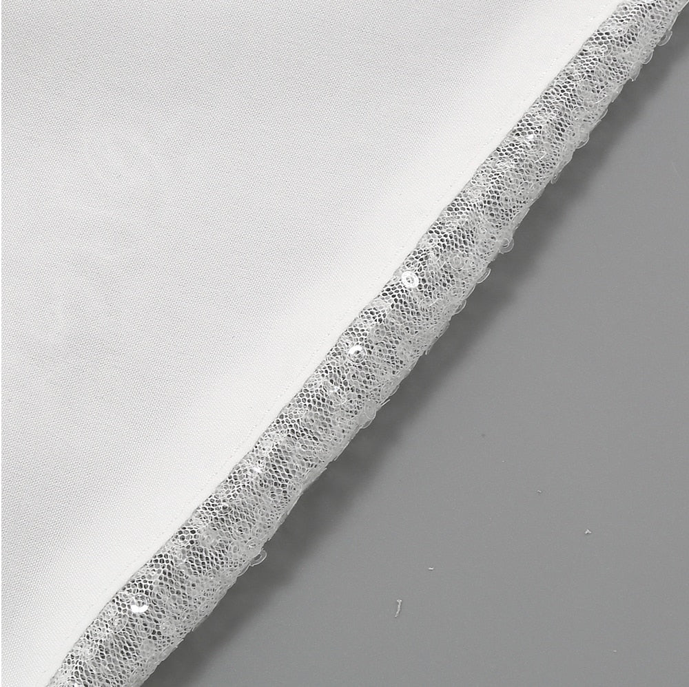 White Sequined Women's Feathers Dress