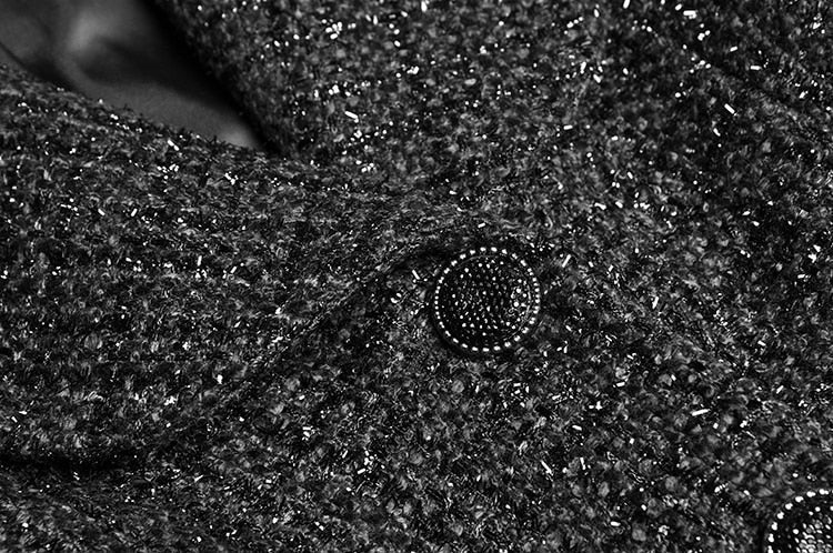 Woolen Windbreaker Single Breasted Beaded Overcoat