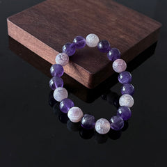 Amethyst & Cracked Agate Crystal Bracelet