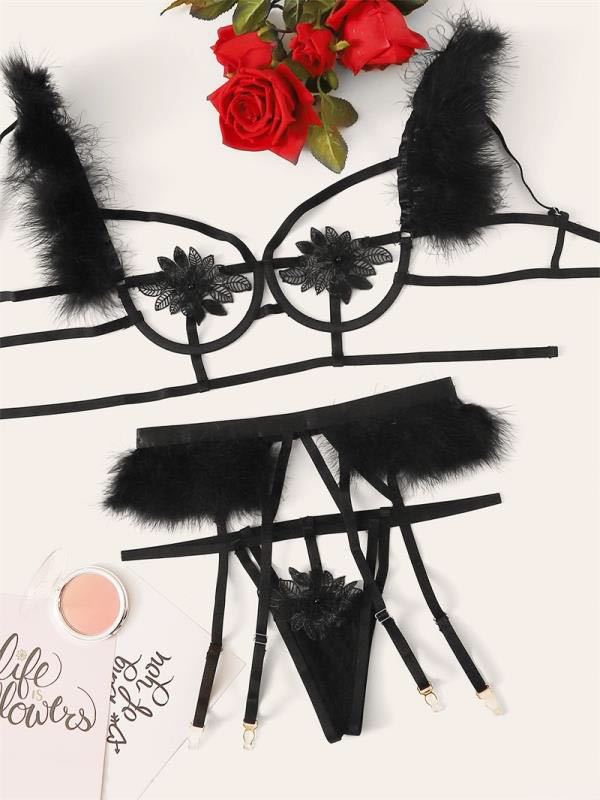 Feather Strap Stitching Three-Piece Set