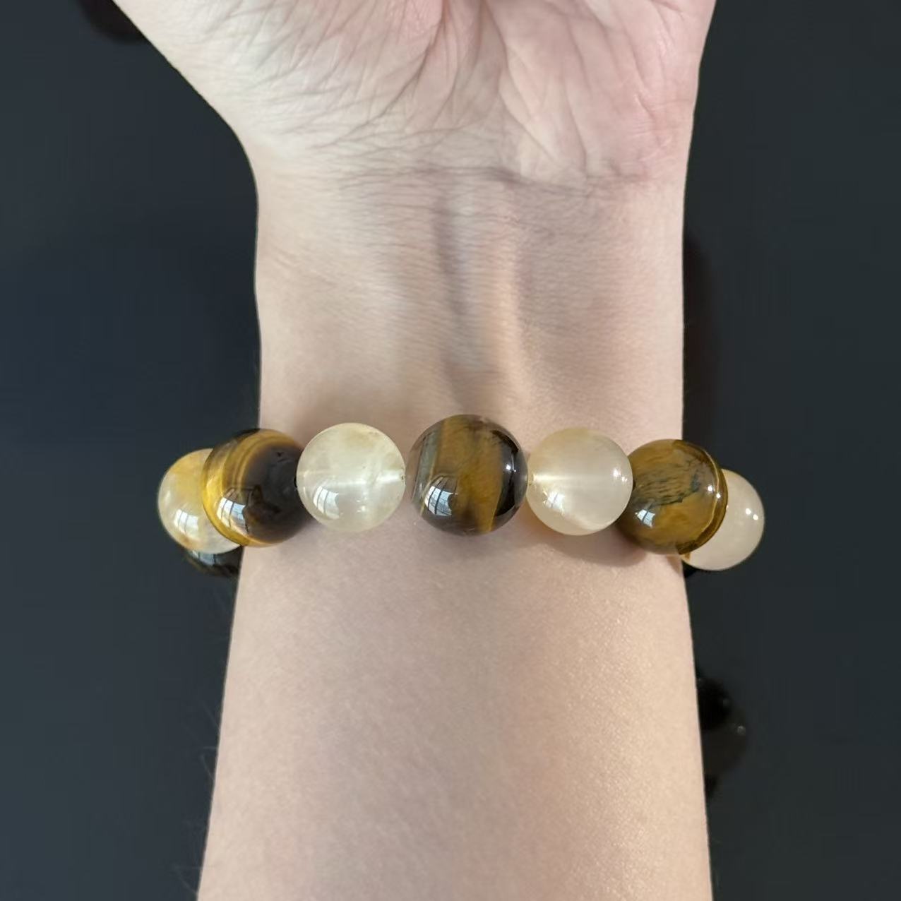 The Abundance Keeper | Natural Tiger Eye & Citrine Obsidian Bracelet for Grounded Prosperity
