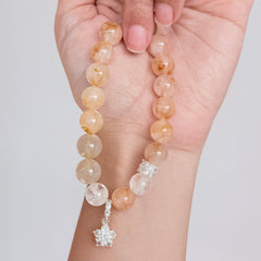 Golden Rutilated Quartz & Clear Quartz Bracelet