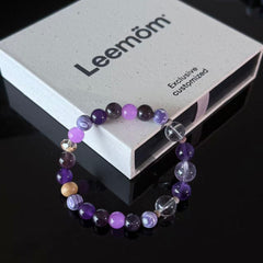 Purple Mist Star-Slumber | Amethyst and Clear Quartz Spliced Bracelet