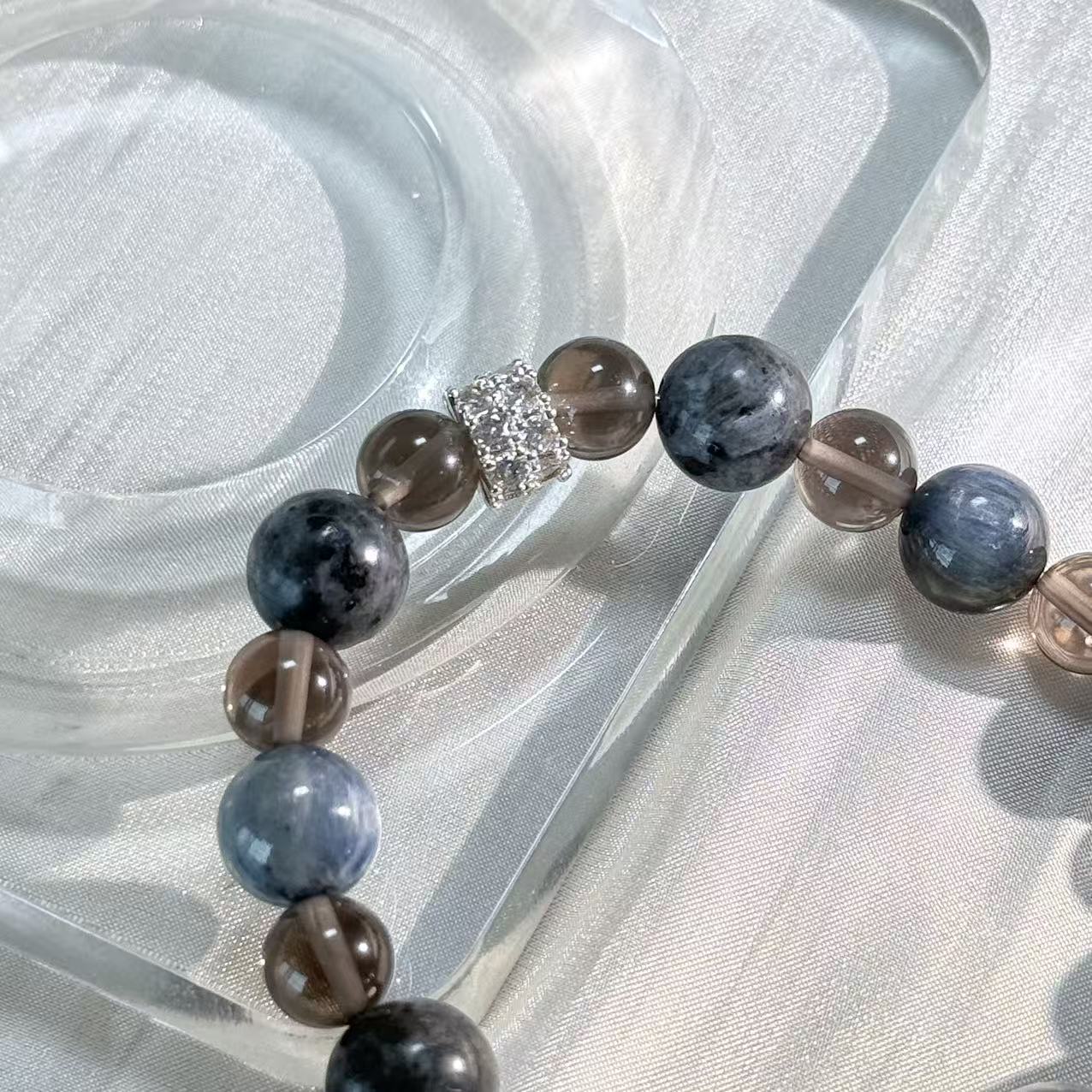 Misty Deep Sea Crystal Bracelet | Ocean Twilight Calm Jewelry